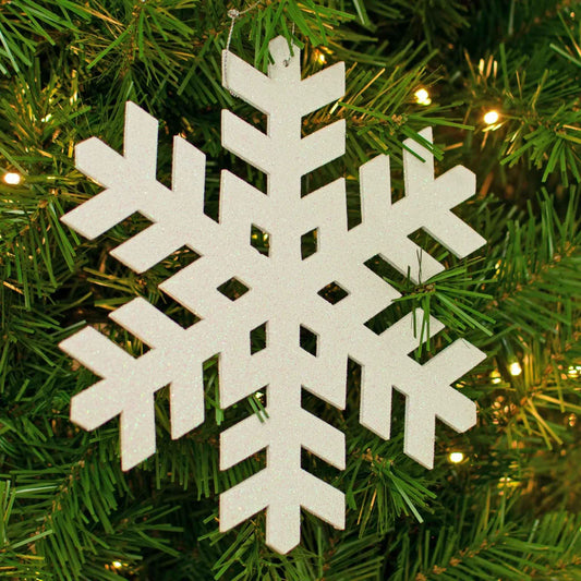 WHITE GLITTER SNOWFLAKE