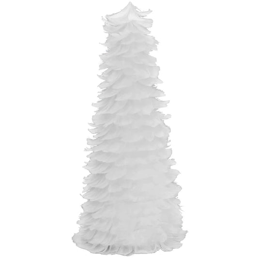 WHITE GOOSE FEATHER CHRISTMAS TREE CONE