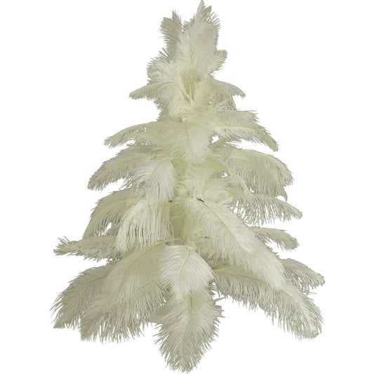 WHITE OSTRICH FEATHER CHRISTMAS TREE