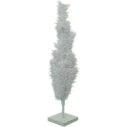 WHITE TINSEL CHRISTMAS TREE