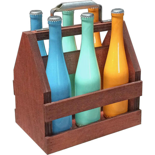 WOODEN WINE BOTTLE CADDIE RACK