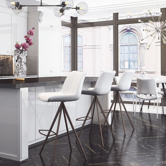 AKI BARSTOOL WHITE & WALNUT